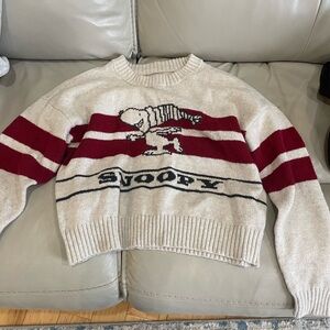 Women’s Cute American Eagle Cropped Snoopy Sweater